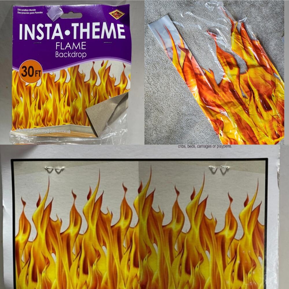 30×4 ft Flame Fire Halloween Backdrop